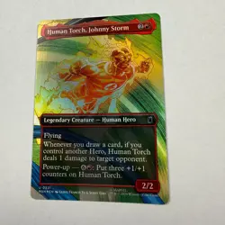 Human Torch, Johnny Storm (Borderless) Foil 321 NM Marvel Super Heroes MTG - Image 1