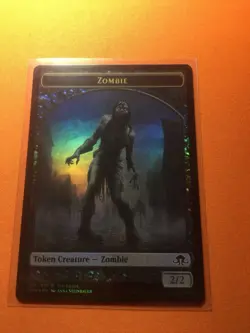 MTG Magic The Gathering Zombie Token Foil Prerelease Promo Double Sided - Image 2