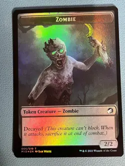 MTG Zombie (005) // Insect (009) Double-sided Token Foil Innistrad MID NM - Image 1