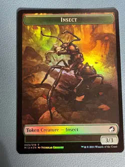 MTG Zombie (005) // Insect (009) Double-sided Token Foil Innistrad MID NM - Image 2