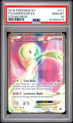 2016 POKEMON XY STEAM SIEGE #111 FULL ART/GARDEVOIR EX PSA 10 - Image 1