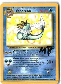 Vaporeon 28/64 Rare Jungle Pokemon Unlimited Moderately Played - Image 1