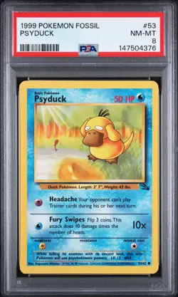 Psyduck - Pokemon Fossil #53 PSA 8.0 - Image 1