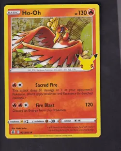 Ho-Oh 001/025 Rare Celebrations Pokemon Near Mint - Image 1