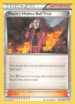 MAXIE'S HIDDEN BALL TRICK 133/160 UNCOMMON PRIMAL CLASH POKEMON NEAR MINT - Image 1