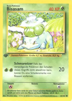 1999 Pokemon German 44 Bisasam Bulbasaur 1st Edition - Image 1