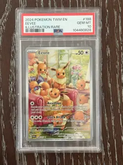 Eevee 188/167 Pokemon S&V Twilight Masquerade Illustration Rare PSA 10 - Image 1