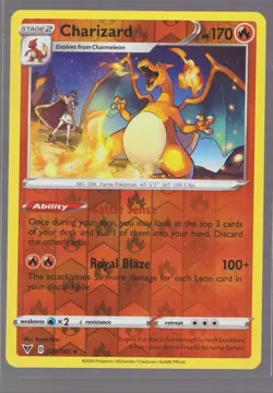 CHARIZARD 025/185 RARE VIVID VOLTAGE 2020 POKEMON REVERSE HOLO RARE RYUTA FUSE - Image 1