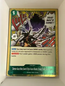 OP12-037 Demon Aura Nine Sword Style Asura Blades Drawn Dead English One Piece - Image 1
