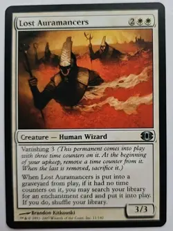 MTG Magic The Gathering Card Lost Auramancers Creature Human Wizard White Future - Image 1