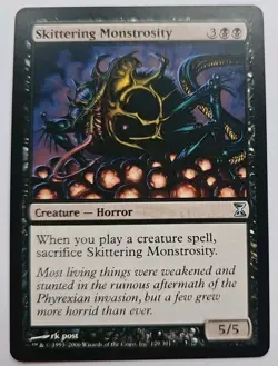 MTG Magic The Gathering Card Skittering Monstrosity Creature Horror Black Time S - Image 1