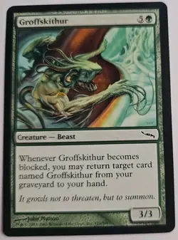 MTG Magic The Gathering Card Groffskithur Creature Beast Green Mirrodin - Image 1