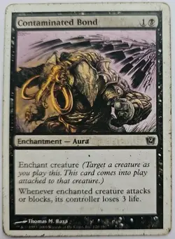 MTG Magic The Gathering Card Contaminated Bond Enchantment Aura Black 9th Editio - Image 1