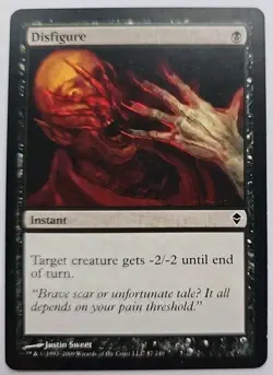 MTG Magic The Gathering Card Disfigure Instant Black Zendikar - Image 1