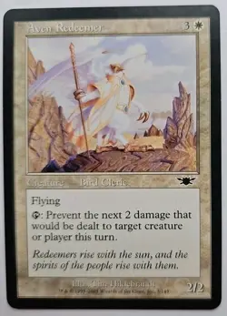 MTG Magic The Gathering Card Aven Redeemer Creature Bird Cleric White Legends - Image 1
