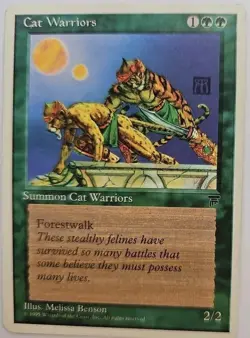 MTG Magic The Gathering Card Cat Warriors Summon Cat Warriors Green Legends - Image 1