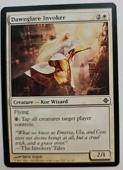 MTG Magic The Gathering Card Dawnglare Invoker Creature Kor Wizard White - Image 1