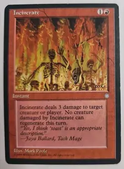 MTG Magic The Gathering Card Incinerate Instant Red Ice Age 1995 - Image 1