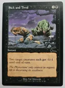MTG Magic The Gathering Card Sick and Tired Instant Black Urza's Legacy - Image 1