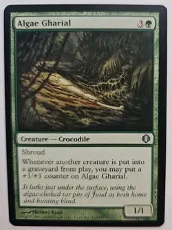 MTG Magic The Gathering Card Algae Gharial Creature Crocodile Green Shards Of Al - Image 1