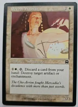 MTG Magic The Gathering Card Devout Witness Creature Spellshaper White Mercadian - Image 1