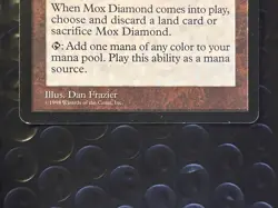 MTG Mox Diamond LIGHT PLAY Stronghold Magic The Gathering MP+/LP- ENG - Image 5