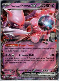 TEAM ROCKET'S MEWTWO EX 081/182 DOUBLE RARE DESTINED RIVALS HOLO - Image 1