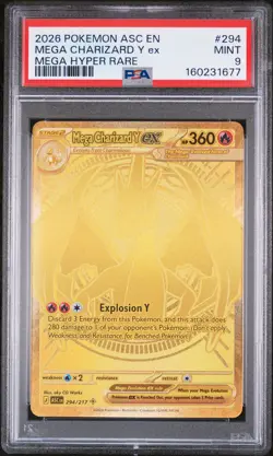 2026 POKEMON ASC EN-ASCENDED HEROES MEGA HYPER RARE MEGA CHARIZARD Y EX PSA 9 - Image 1