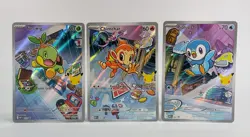 Pokemon TCG First Partner Illustration Collection Chimchar, Turtwig, Piplup NM - Image 1