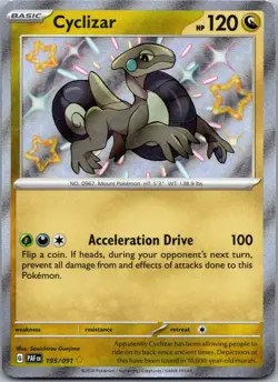CYCLIZAR 195/091 SHINY RARE PALDEAN FATES POKEMON NM - Image 1