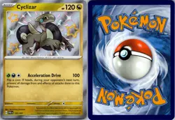 CYCLIZAR 195/091 SHINY RARE PALDEAN FATES POKEMON NM - Image 3