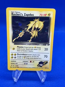VTG 2000 Pokemon Gym Challenge Rocket’s Zapdos 15/132 Holo Rare NM - Image 1