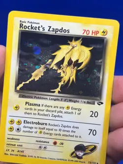 VTG 2000 Pokemon Gym Challenge Rocket’s Zapdos 15/132 Holo Rare NM - Image 2