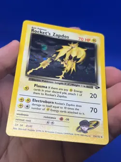 VTG 2000 Pokemon Gym Challenge Rocket’s Zapdos 15/132 Holo Rare NM - Image 3
