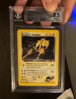 2000 POKEMON GYM CHALLENGE HOLO #15 ROCKET'S ZAPDOS BGS 8.5 SUBGRADES SWIRL - Image 4