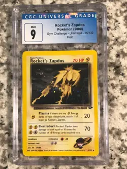 2000 Pokemon Gym Challenge Unlimited Rocket's Zapdos 15 CGC 9 - Image 1