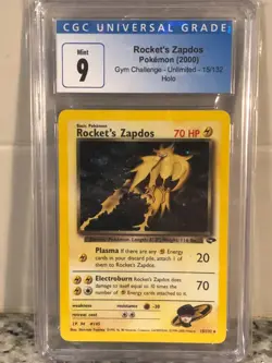 2000 Pokemon Gym Challenge Unlimited Rocket's Zapdos 15 CGC 9 - Image 5