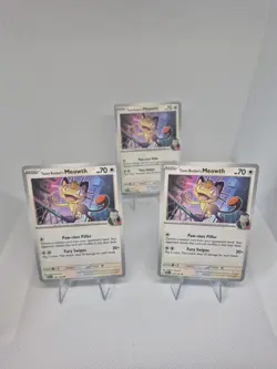 X 3 Team Rocket's Meowth Pokemon • Common • 149/182 Destined Rivals NM - Image 1