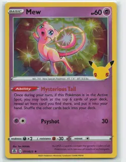 2021 Pokemon, Celebrations, #11/25 Mew, Holo Rare NM - Image 1