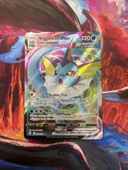 2021 Vaporeon VMAX 030/203 Ultra Rare Holo NM SWSH07: Evolving Skies Pokemon - Image 1