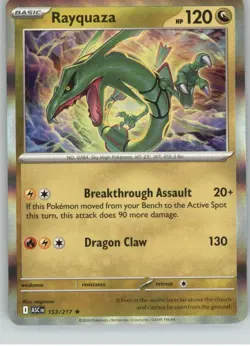 Rayquaza 153/217 Rare Ascended Heroes Pokemon Holo Near Mint - Image 1
