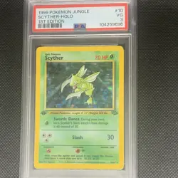 Pokemon TCG 1999 Jungle Scyther 1st Edition Holo Rare 10/64 PSA 3 - Image 1