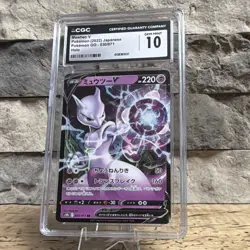 Pokemon Co. 2022 S10b Pokemon GO Mewtwo V 030/071 DR Holo JP CGC 10 - Image 1