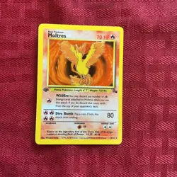 1st Edition Moltres Pokemon Holo 12/62 LP - Image 1
