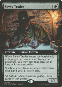 MTG Savvy Trader (Extended Art) Normal NM Commander: Outlaws of Thunder Junction - Image 1