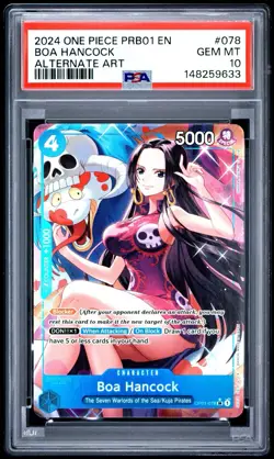 2024 One Piece TCG BOA HANCOCK PRB01-078 Alt Art PSA 10 English - Image 1