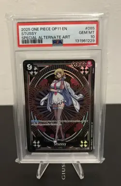 2025 ONE PIECE OP11-A FIST OF DIVINE SPEED #085 STUSSY SP - PSA 10 - Image 1