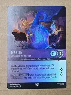 Disney Lorcana Whispers in the Well Merlin-Completing His Research 209/204 Epic - Image 1
