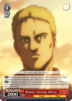 Reiner: Giving Advice - AOT/SX04-114 - PR Near Mint Weiss Schwarz Attack On Tita - Image 1