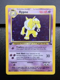 HYPNO Pokemon Card - WOTC - 1st Edition - Fossil - 8/62 - HOLO - NM (A) - Image 2